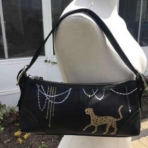 Coach hand painted Cheetah Baguette 8A64